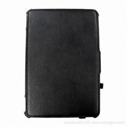 Slim-fit Folio Cover in Black Leather for iPad Mini, with Hand Strap Inside, Black Color